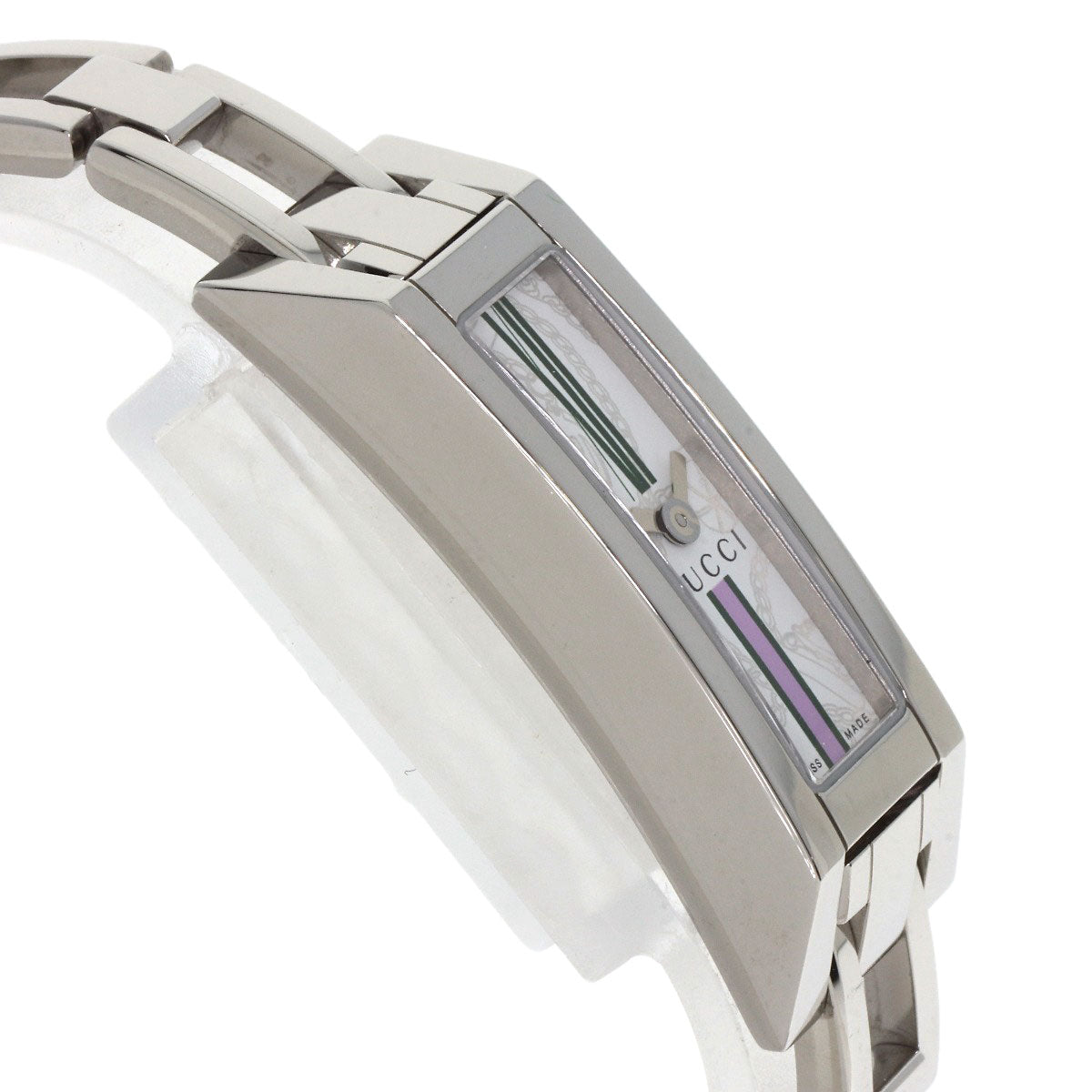 GUCCI Watches Quartz 110 Stainless Steel , Stainless Steel Silver Square face white dial Women Used