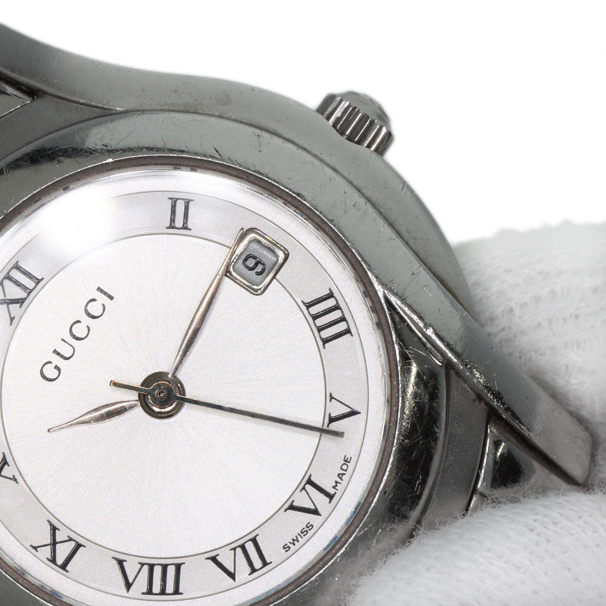 GUCCI Watches Quartz 5500L Stainless Steel Silver Round face Silver dial