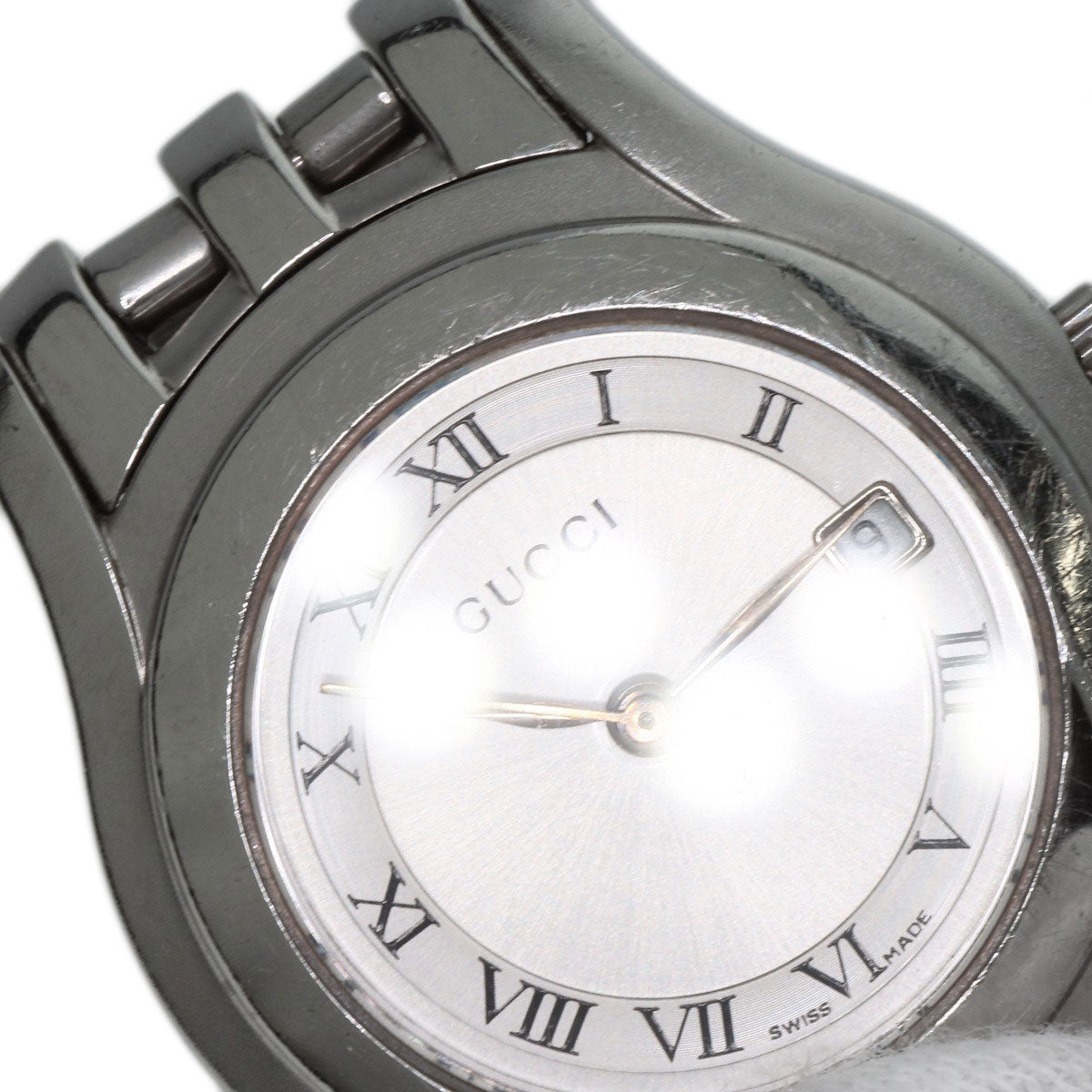 GUCCI Watches Quartz 5500L Stainless Steel Silver Round face Silver dial