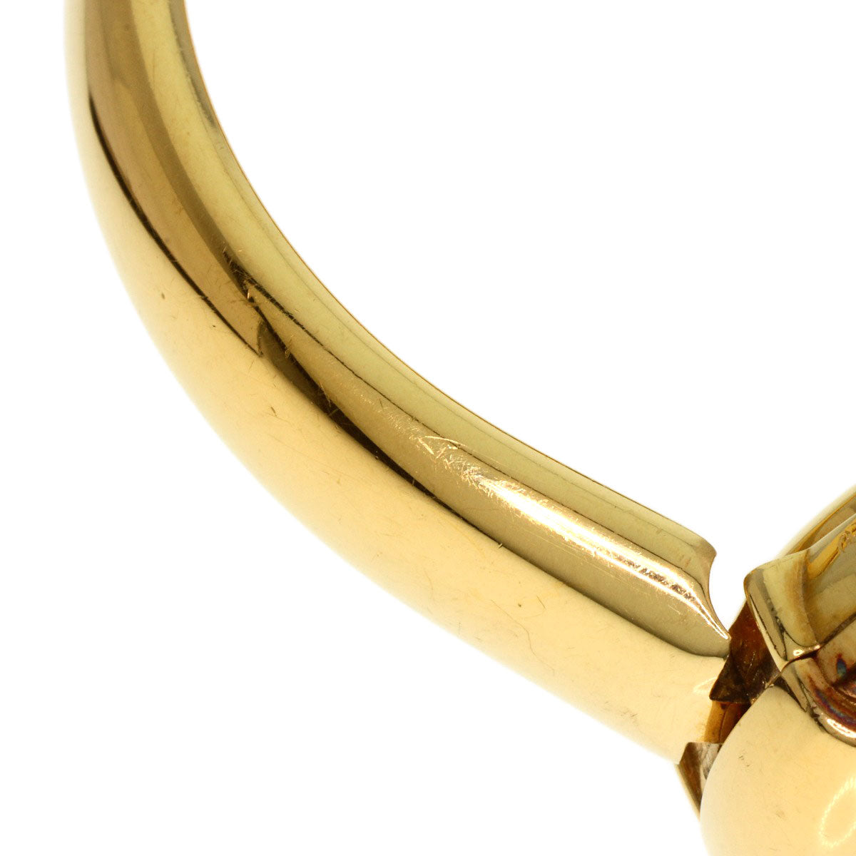 GUCCI Watches Quartz 1400L Gold Plated gold round face bangle white dial