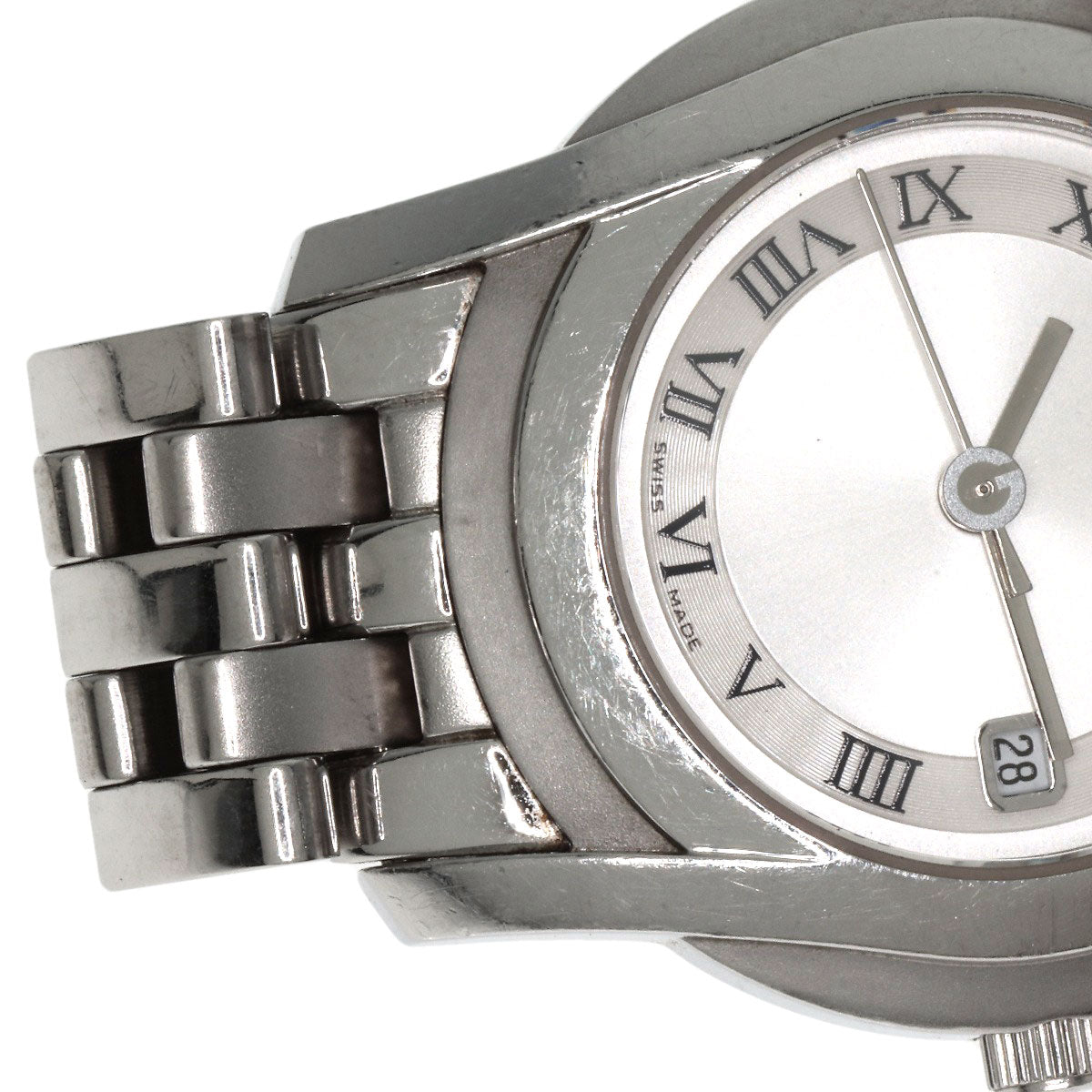 GUCCI Watches Quartz 5500L Stainless Steel , Stainless Steel Silver Round face Silver dial Women Used