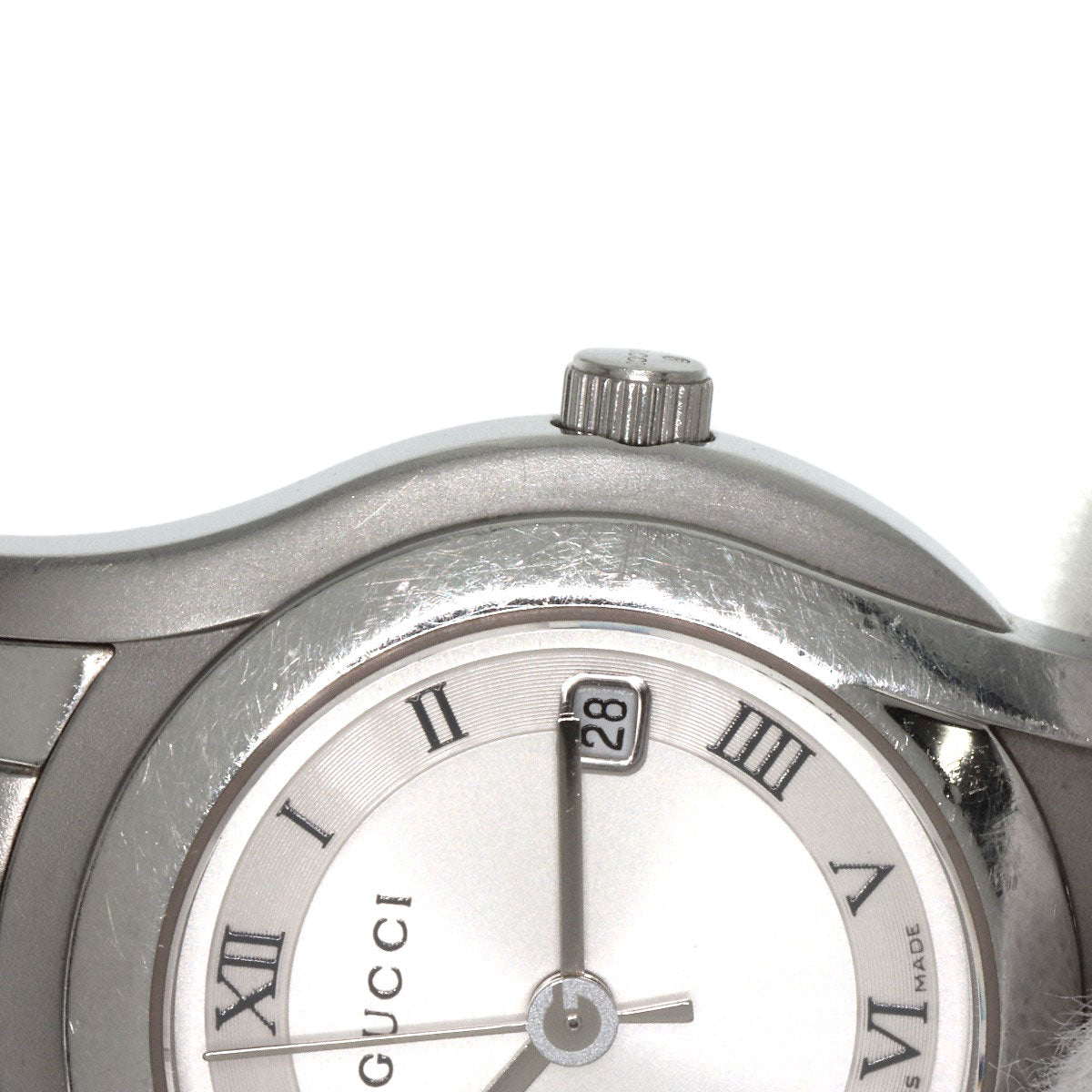 GUCCI Watches Quartz 5500L Stainless Steel , Stainless Steel Silver Round face Silver dial Women Used