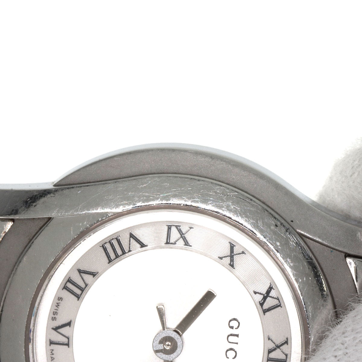 GUCCI Watches Quartz 5500L Stainless Steel , Stainless Steel Silver Round face Silver dial Women Used