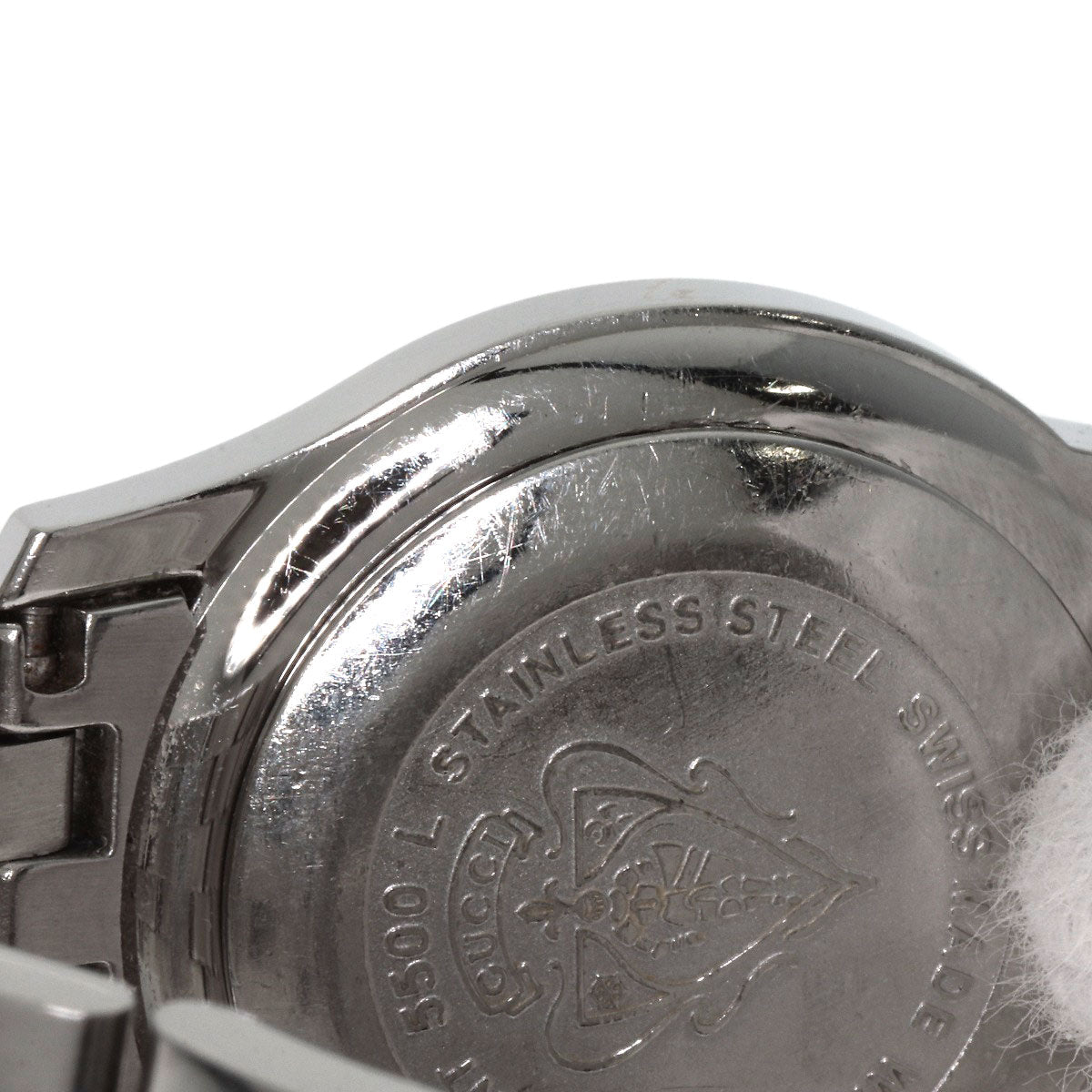 GUCCI Watches Quartz 5500L Stainless Steel , Stainless Steel Silver Round face Silver dial Women Used