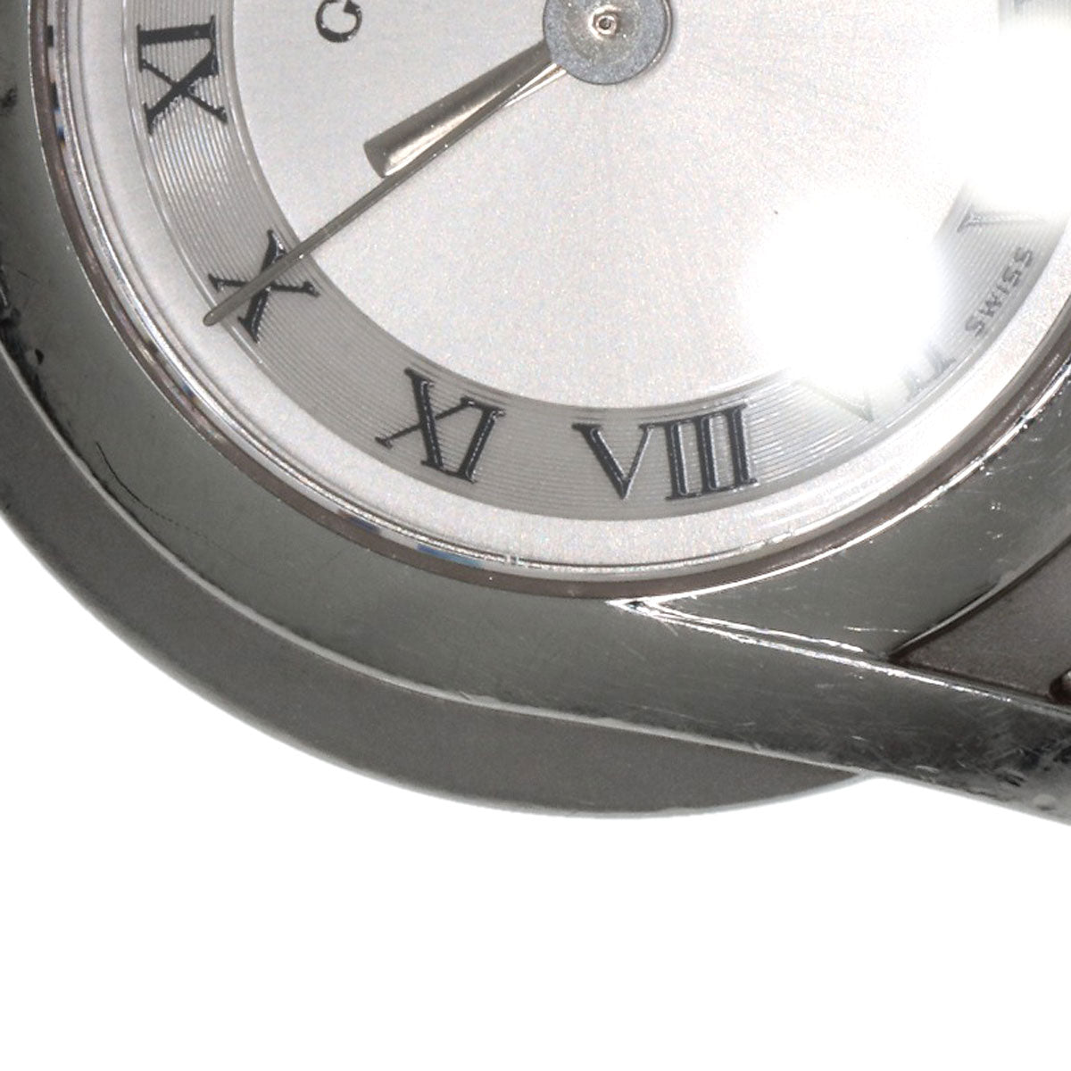 GUCCI Watches Quartz 5500L Stainless Steel , Stainless Steel Silver Round face Silver dial Women Used