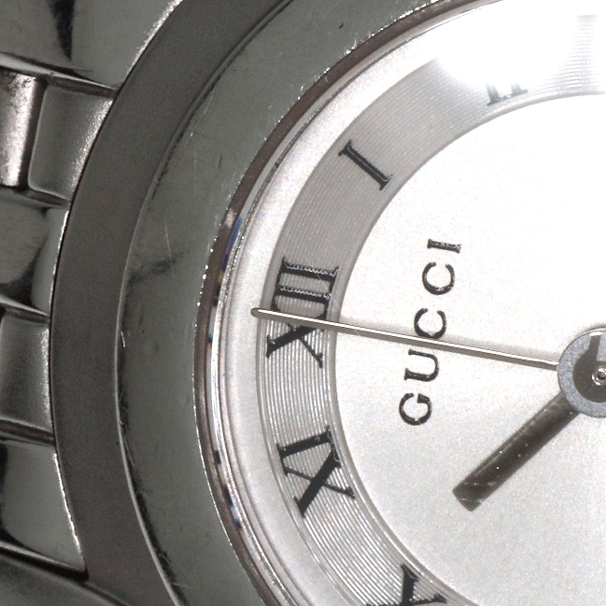 GUCCI Watches Quartz 5500L Stainless Steel , Stainless Steel Silver Round face Silver dial Women Used