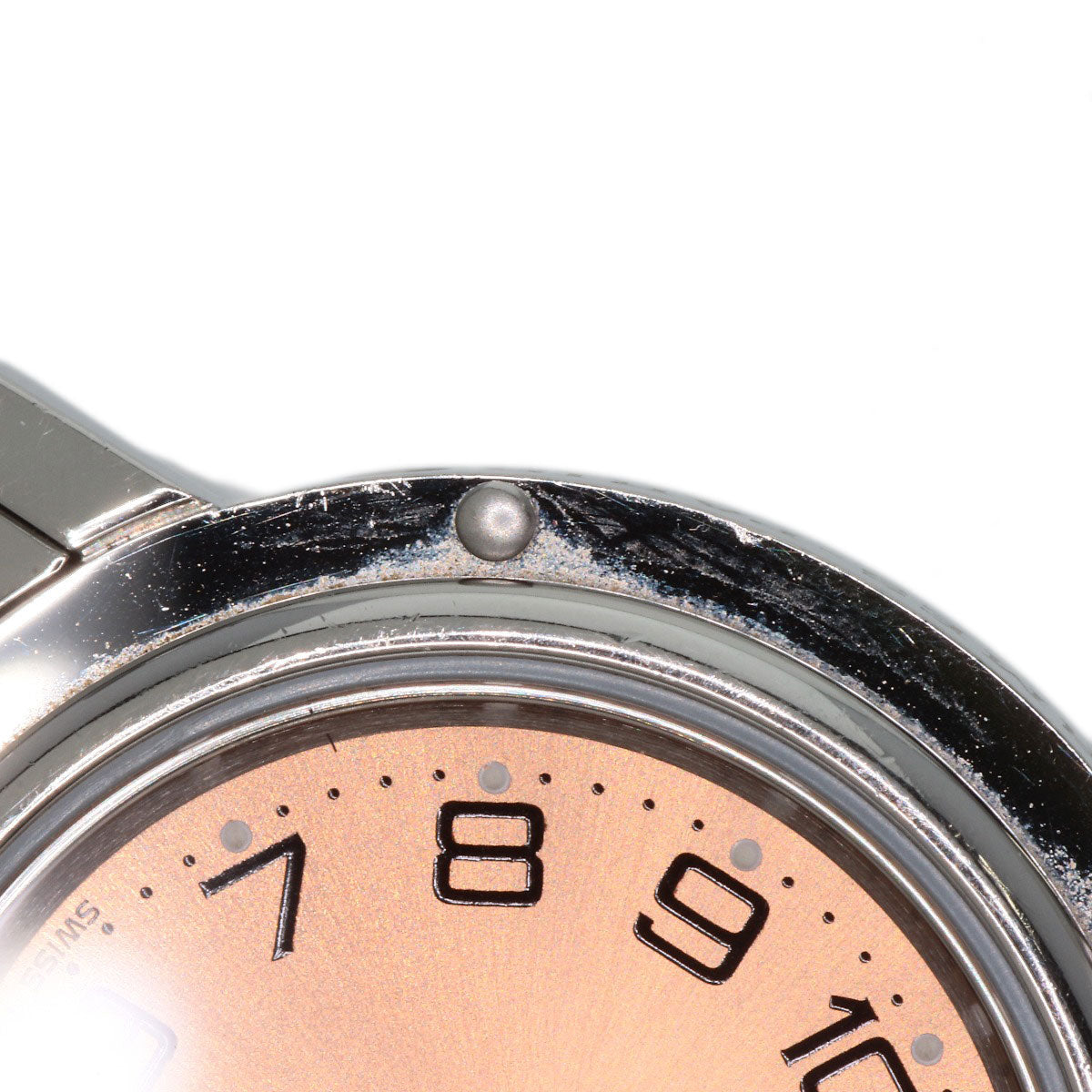 HERMES Watches Quartz CL4.210 Stainless Steel Silver Clipper pink dial