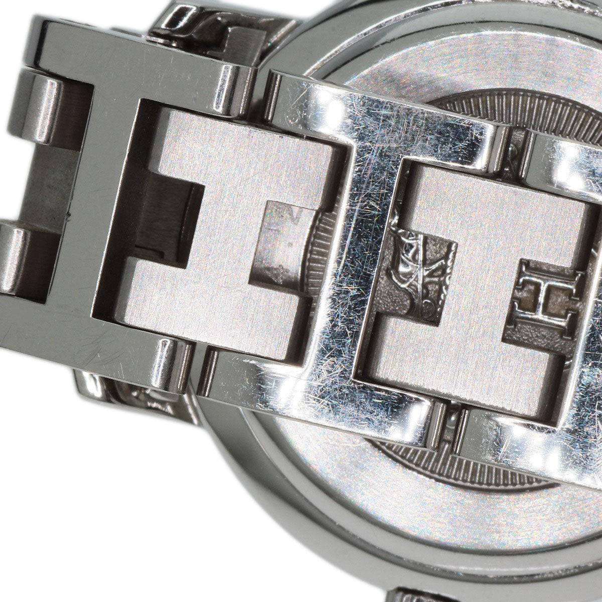 HERMES Watches Quartz CL4.210 Stainless Steel Silver Clipper pink dial