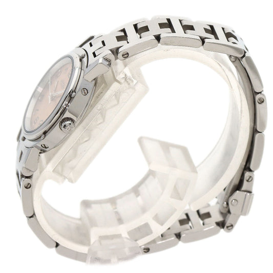 HERMES Watches Quartz CL4.210 Stainless Steel Silver Clipper pink dial