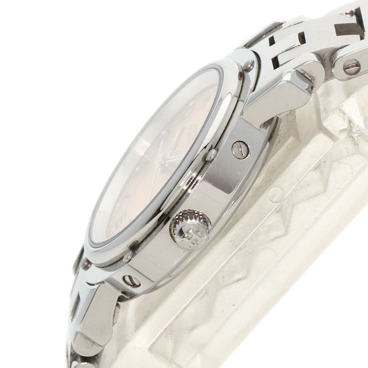 HERMES Watches Quartz CL4.210 Stainless Steel Silver Clipper pink dial