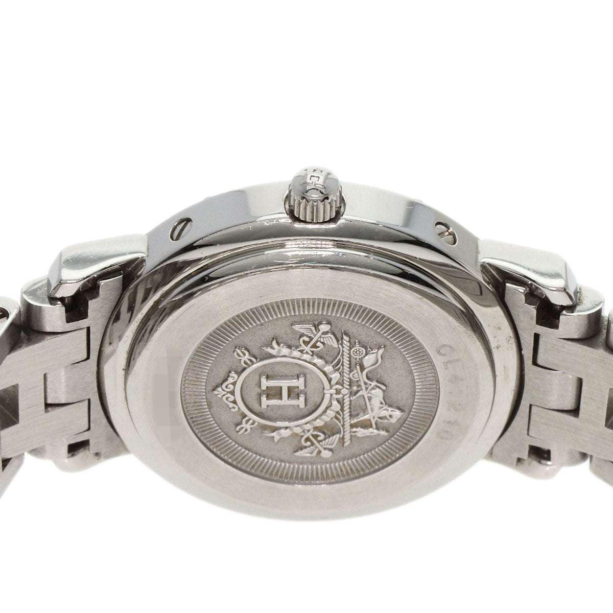 HERMES Watches Quartz CL4.210 Stainless Steel Silver Clipper pink dial