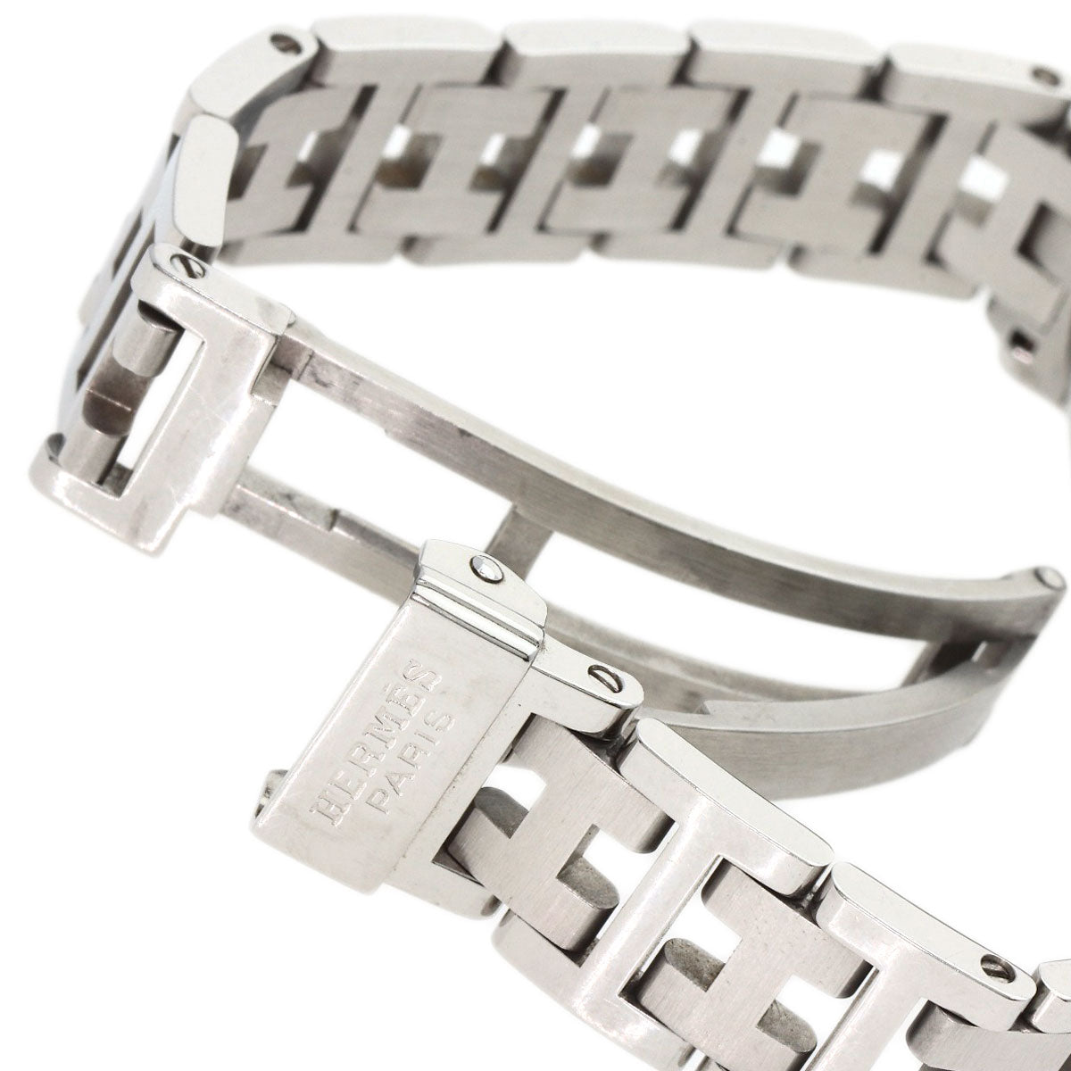 HERMES Watches Quartz CL4.210 Stainless Steel Silver Clipper pink dial