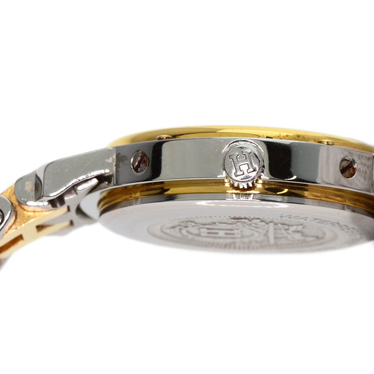 HERMES Watches Quartz CL4.220 Stainless Steel gold Clipper Old Belt Ivory dial