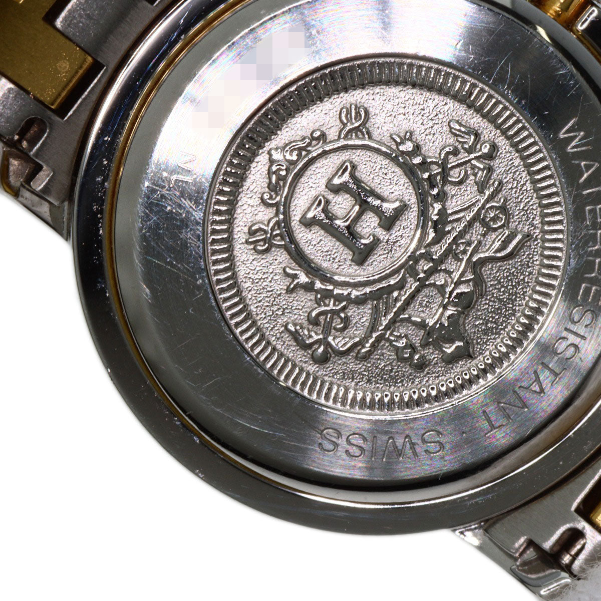 HERMES Watches Quartz CL4.220 Stainless Steel gold Clipper Old Belt Ivory dial