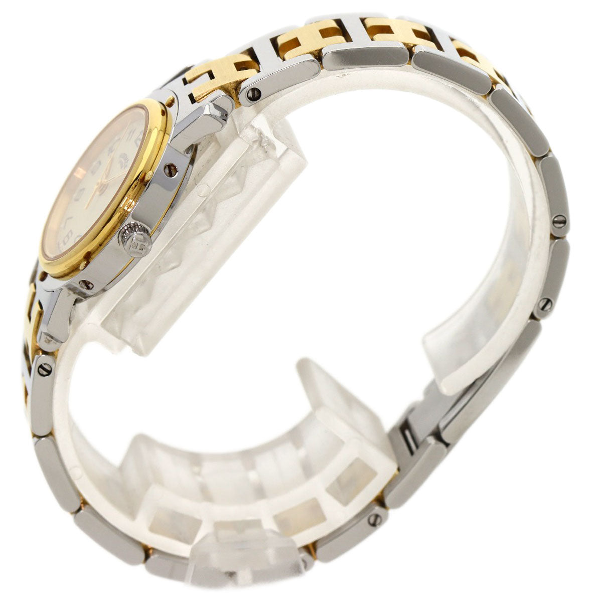 HERMES Watches Quartz CL4.220 Stainless Steel gold Clipper Old Belt Ivory dial