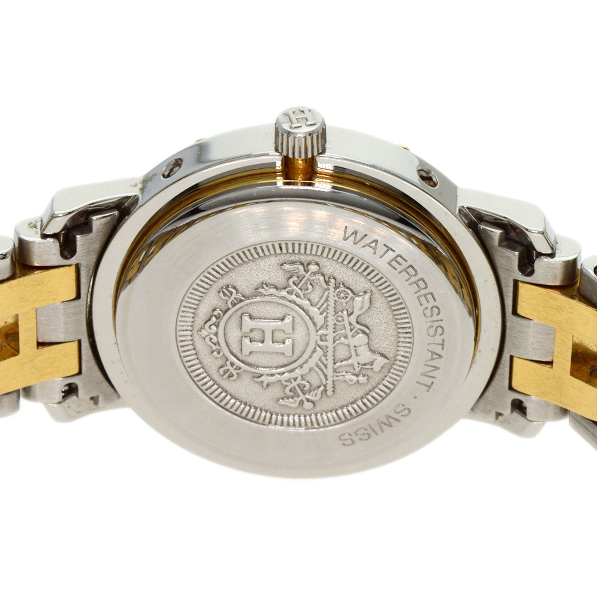 HERMES Watches Quartz CL4.220 Stainless Steel gold Clipper Old Belt Ivory dial