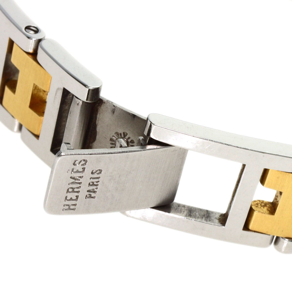 HERMES Watches Quartz CL4.220 Stainless Steel gold Clipper Old Belt Ivory dial