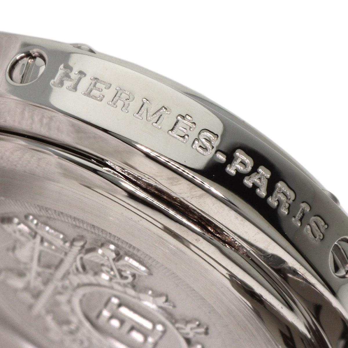 HERMES Watches Quartz CL4.210 Stainless Steel Silver Clipper Nacre New Buckle Blue shell dial