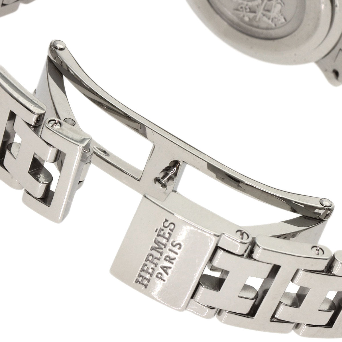 HERMES Watches Quartz CL4.210 Stainless Steel Silver Clipper Nacre New Buckle Blue shell dial