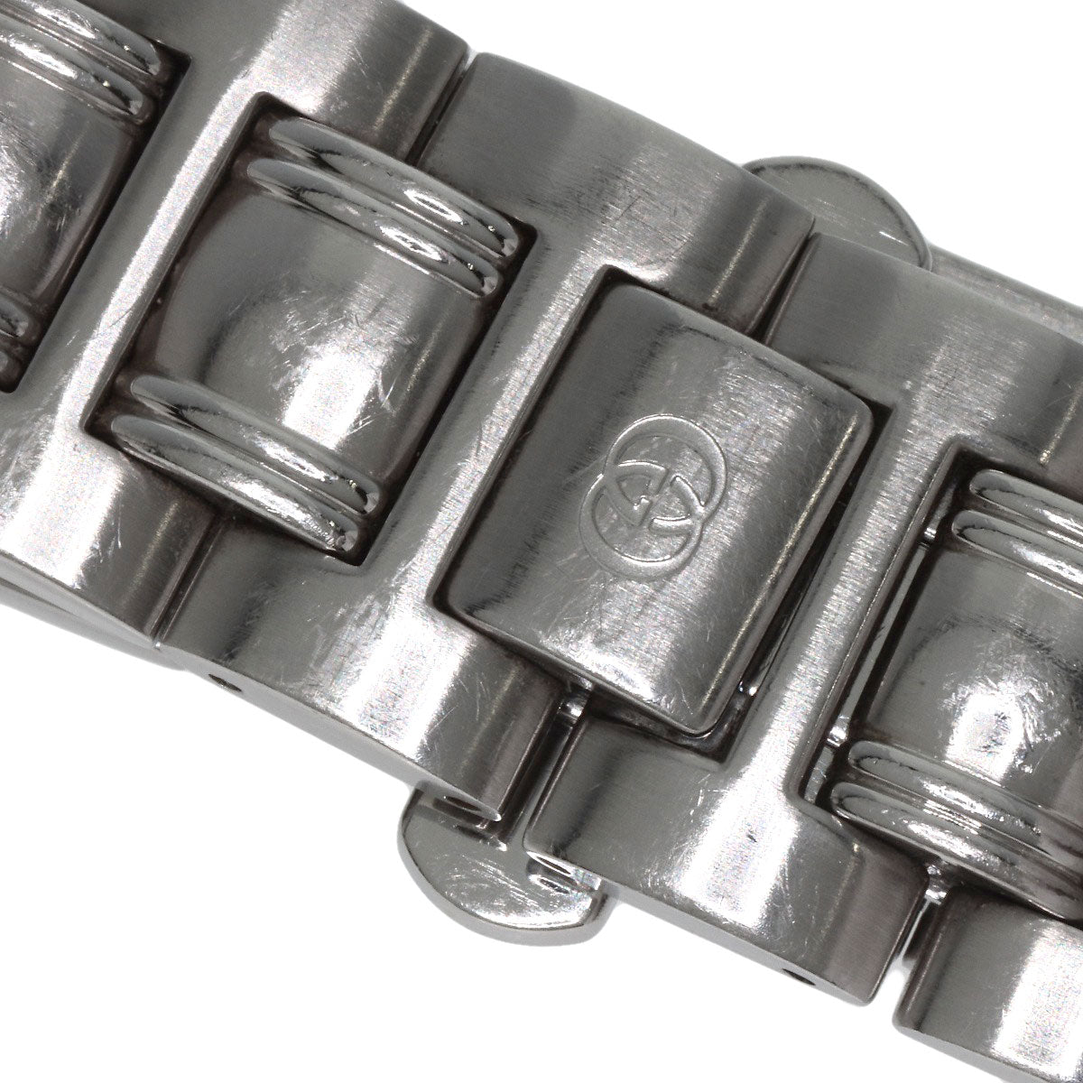 GUCCI Watches Quartz 9040M Stainless Steel , Stainless Steel Silver Double G black dial mens Used