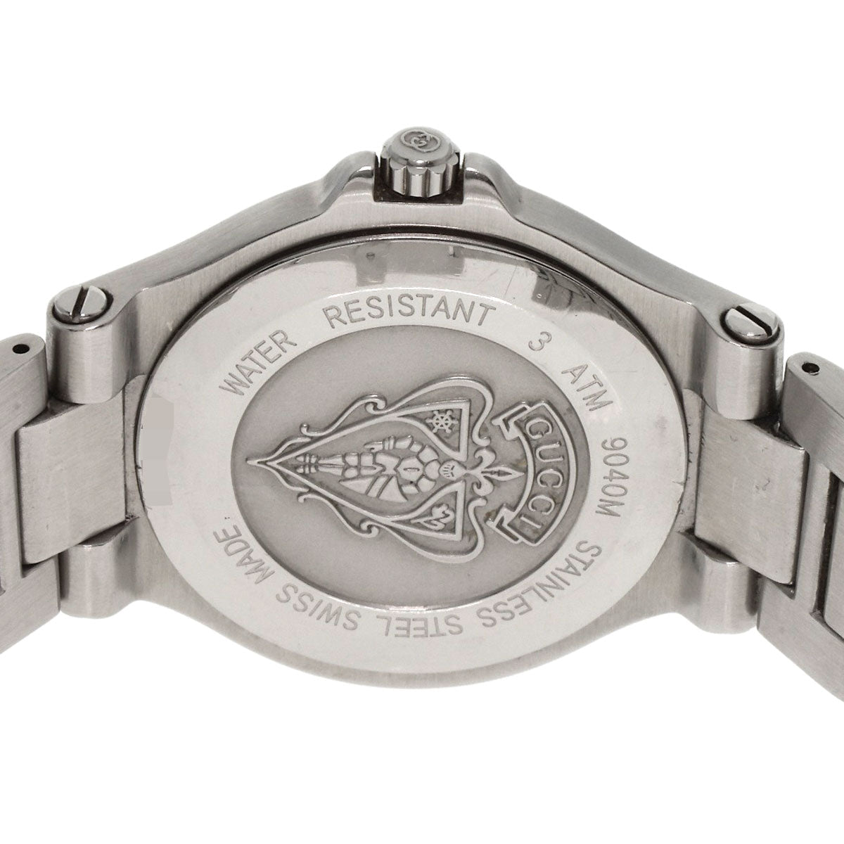 GUCCI Watches Quartz 9040M Stainless Steel , Stainless Steel Silver Double G black dial mens Used