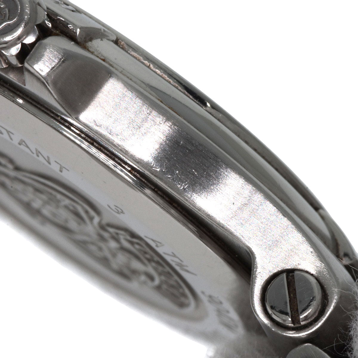 GUCCI Watches Quartz 9040M Stainless Steel , Stainless Steel Silver Double G black dial mens Used