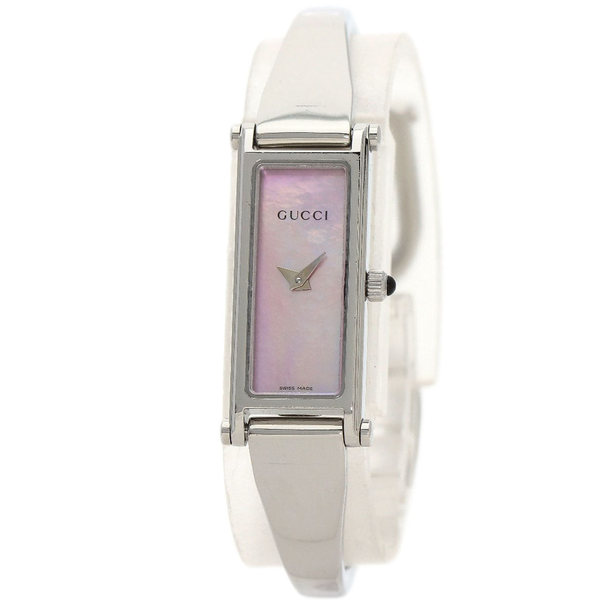 GUCCI Watches Quartz 1500L Stainless Steel Silver Square face Pink shell dial