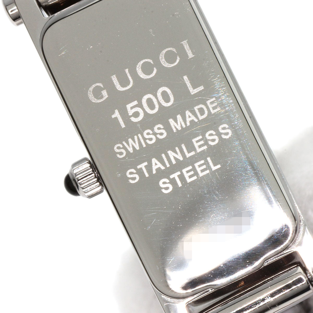 GUCCI Watches Quartz 1500L Stainless Steel Silver Square face Pink shell dial