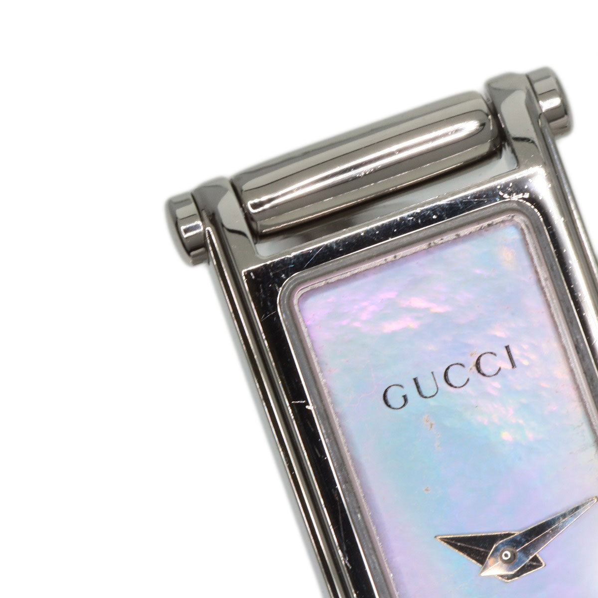 GUCCI Watches Quartz 1500L Stainless Steel Silver Square face Pink shell dial