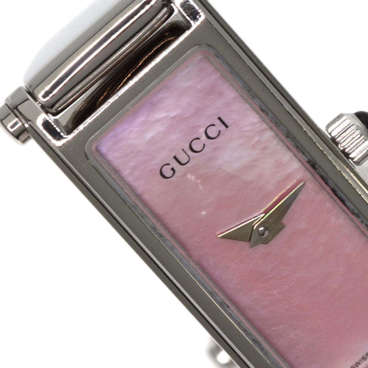 GUCCI Watches Quartz 1500L Stainless Steel Silver Square face Pink shell dial