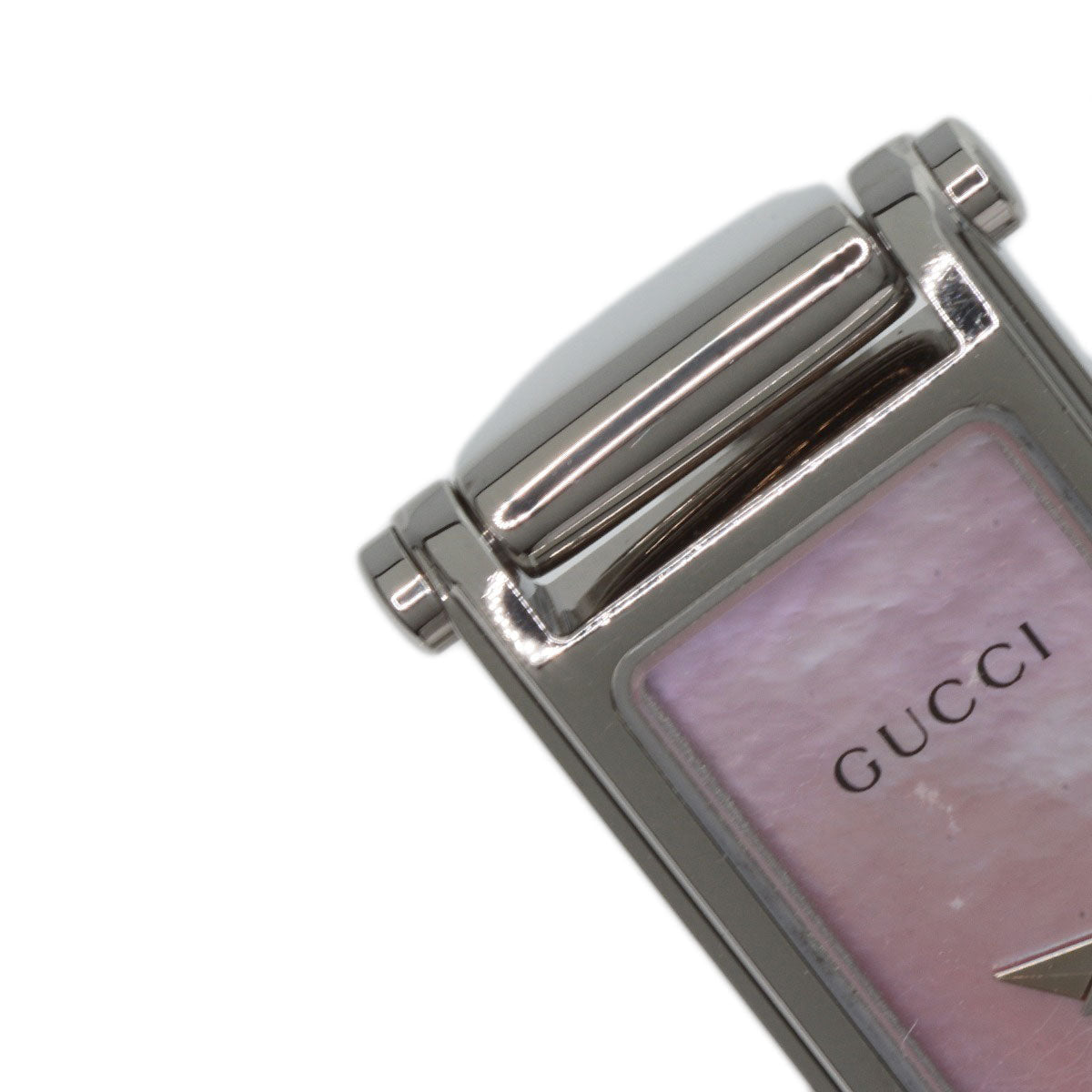 GUCCI Watches Quartz 1500L Stainless Steel Silver Square face Pink shell dial