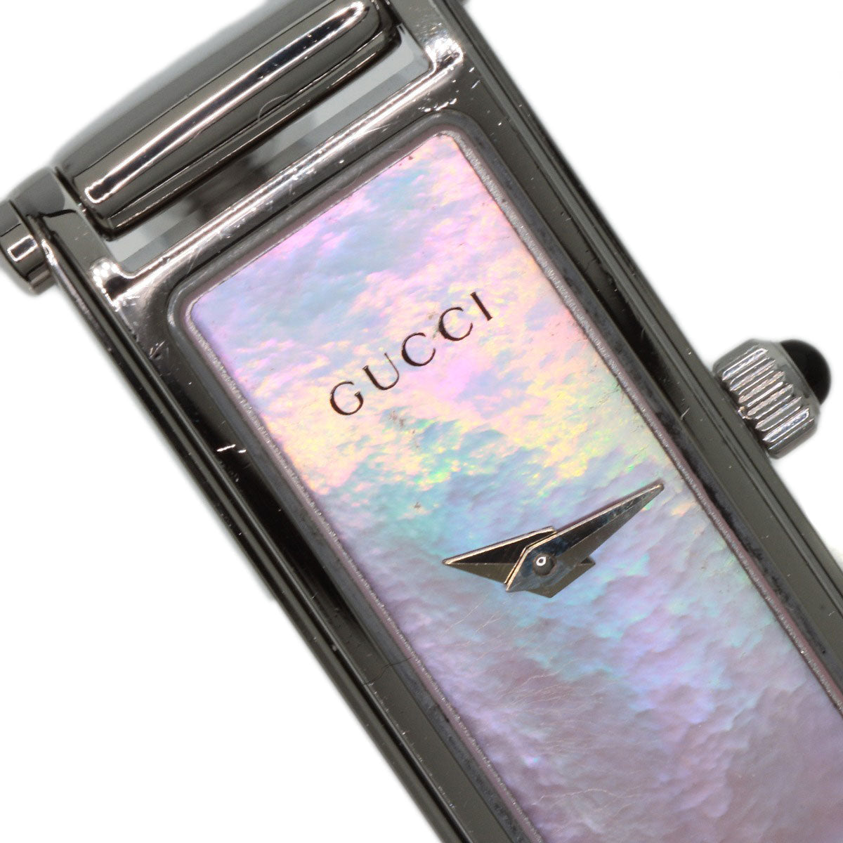 GUCCI Watches Quartz 1500L Stainless Steel Silver Square face Pink shell dial