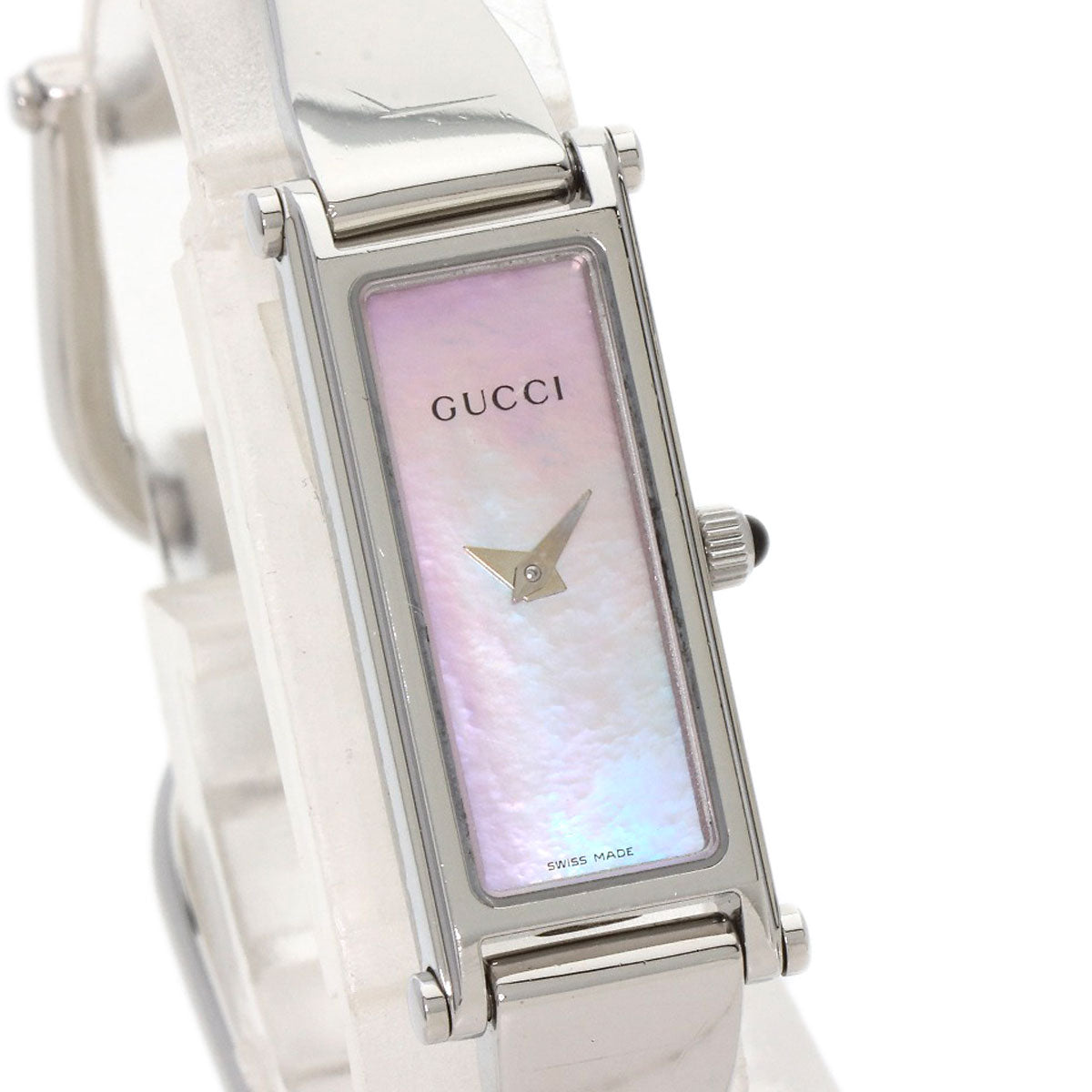GUCCI Watches Quartz 1500L Stainless Steel Silver Square face Pink shell dial