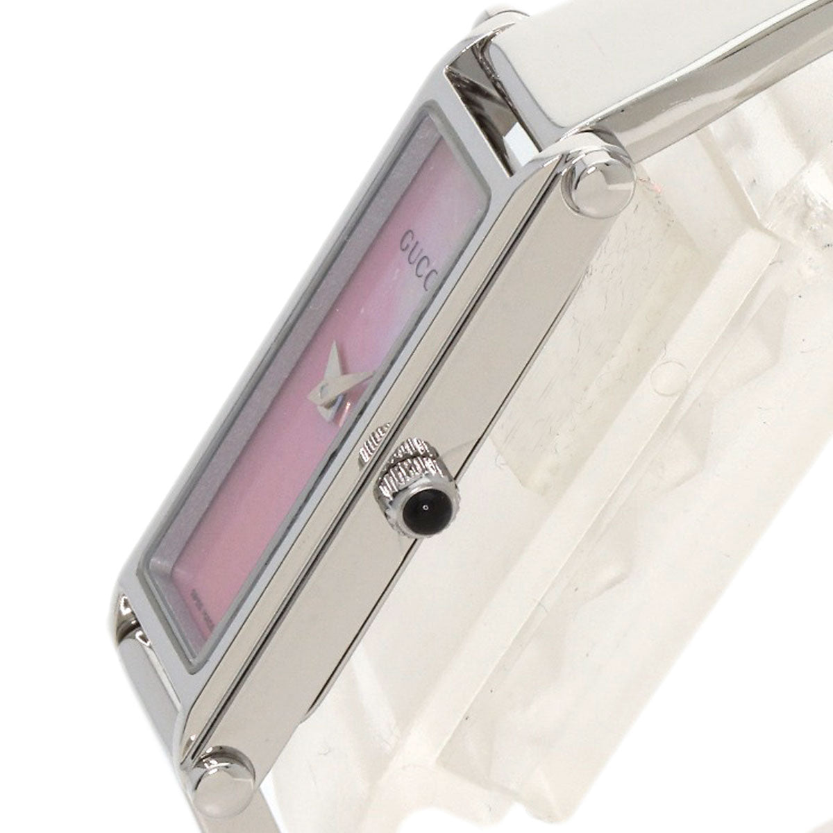 GUCCI Watches Quartz 1500L Stainless Steel Silver Square face Pink shell dial