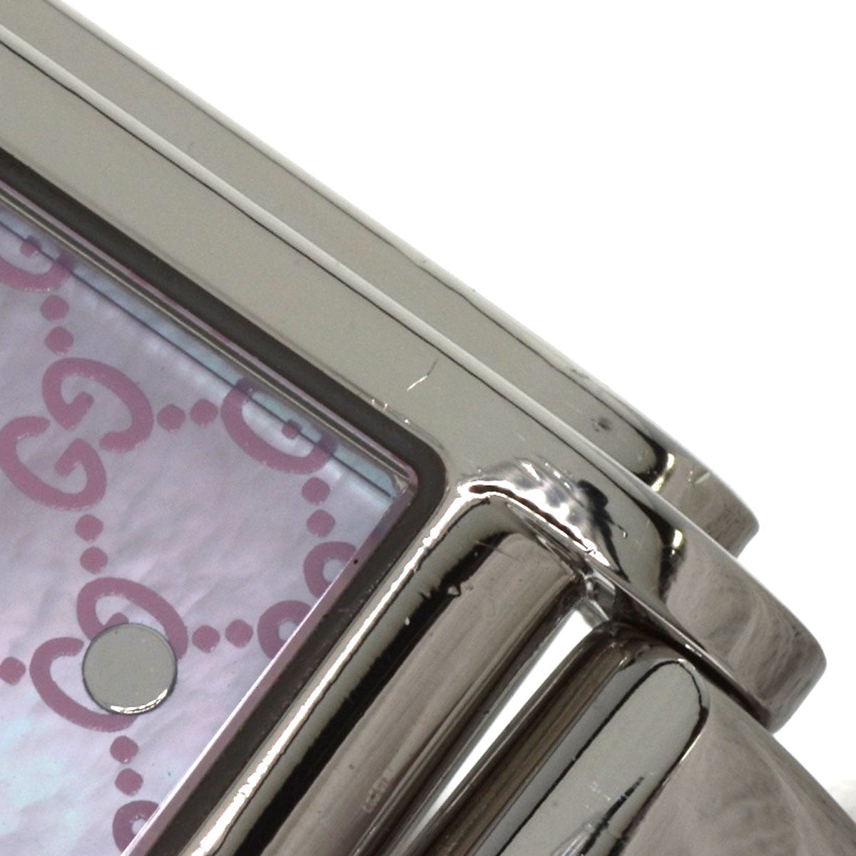 GUCCI Watches Quartz 109 Stainless Steel , Stainless Steel Silver GG square face Pink shell dial Women Used