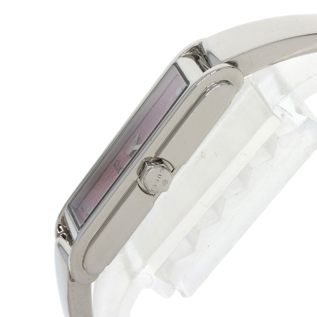 GUCCI Watches Quartz 109 Stainless Steel , Stainless Steel Silver GG square face Pink shell dial Women Used