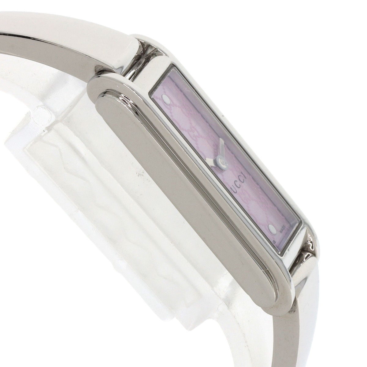 GUCCI Watches Quartz 109 Stainless Steel , Stainless Steel Silver GG square face Pink shell dial Women Used