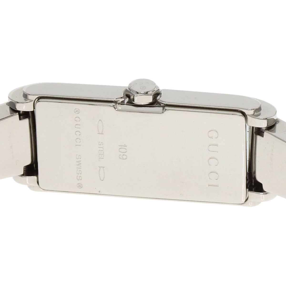 GUCCI Watches Quartz 109 Stainless Steel , Stainless Steel Silver GG square face Pink shell dial Women Used