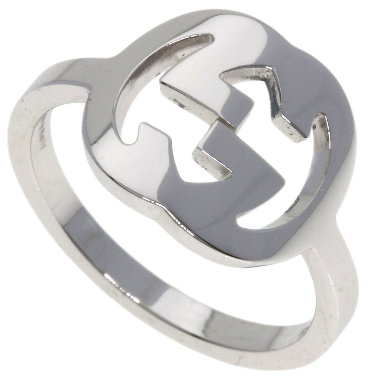 GUCCI Ring K18WG Silver GG logo  #11