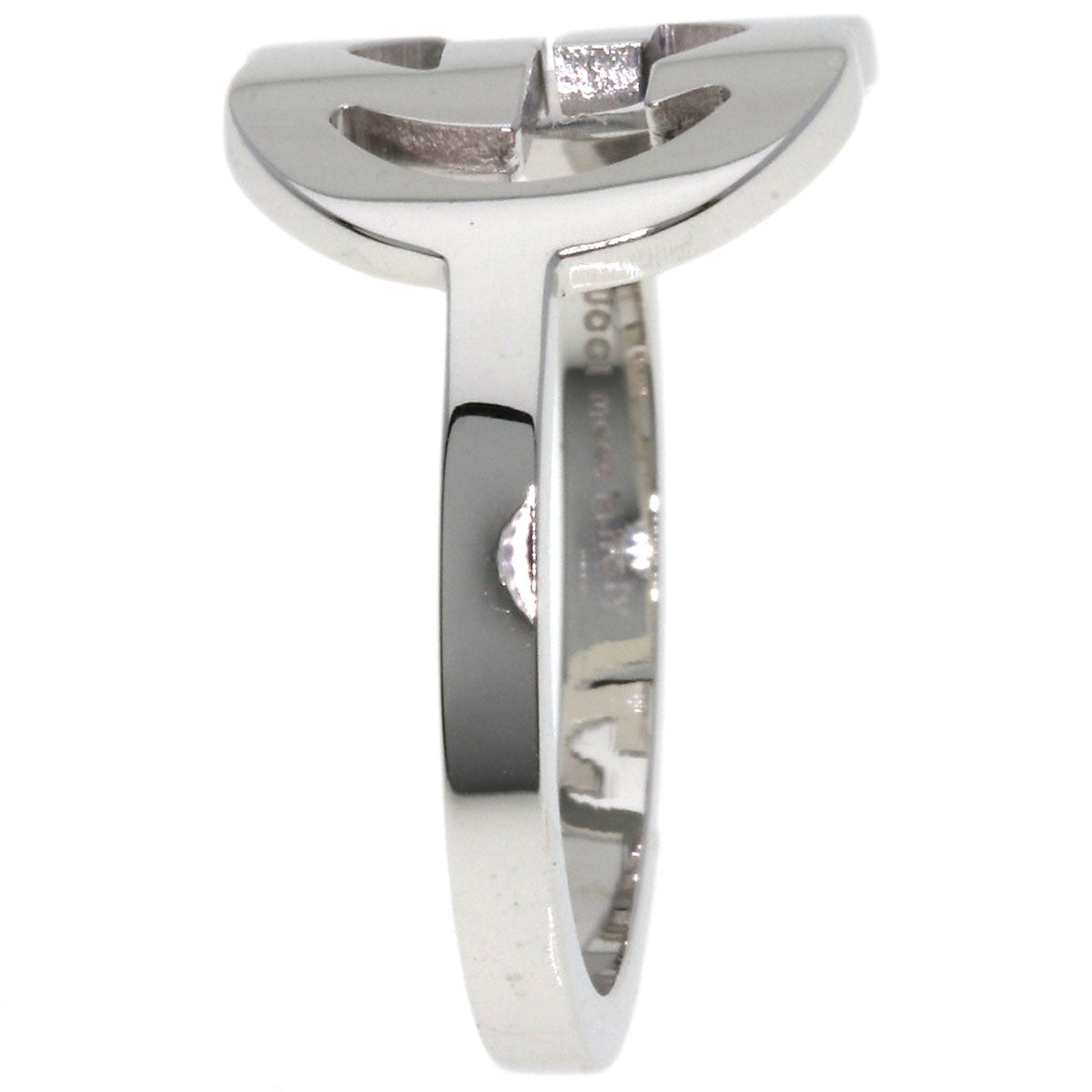 GUCCI Ring K18WG Silver GG logo  #11