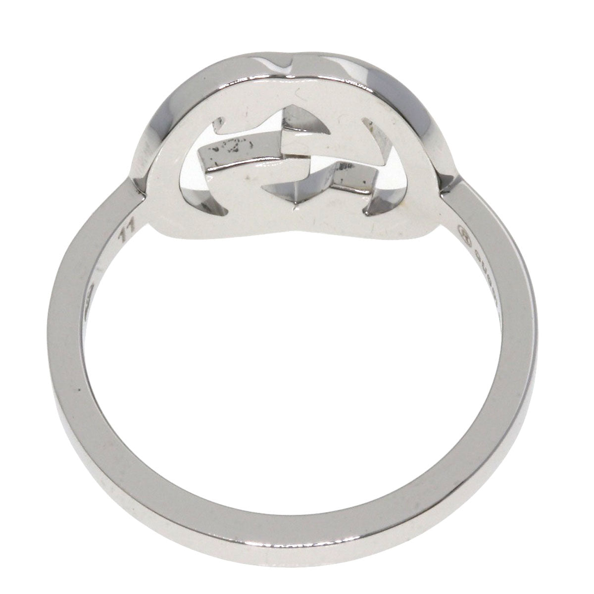 GUCCI Ring K18WG Silver GG logo  #11