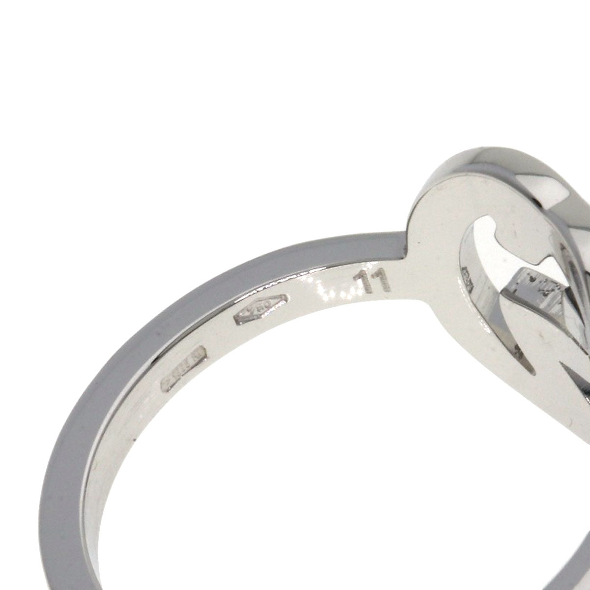 GUCCI Ring K18WG Silver GG logo  #11