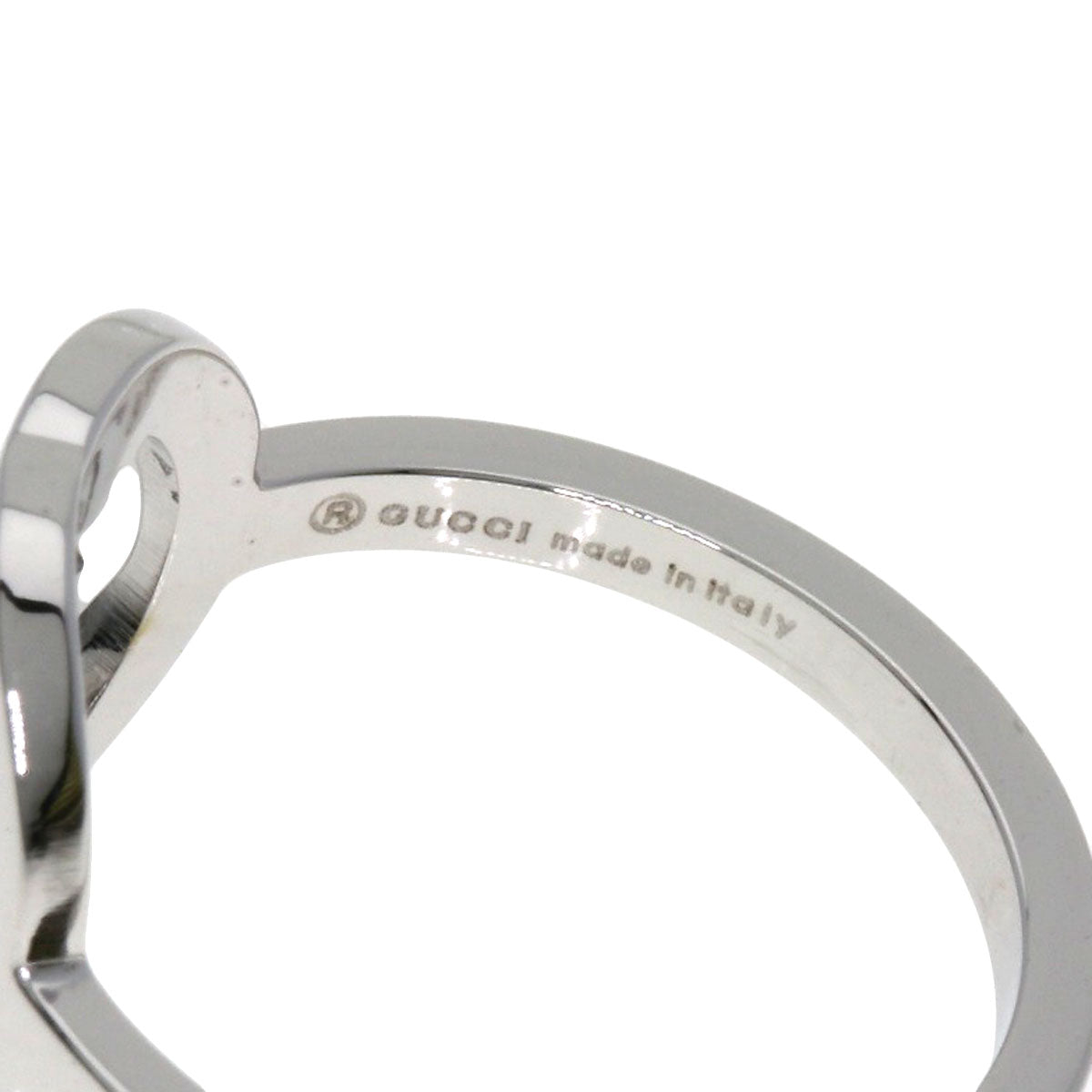 GUCCI Ring K18WG Silver GG logo  #11
