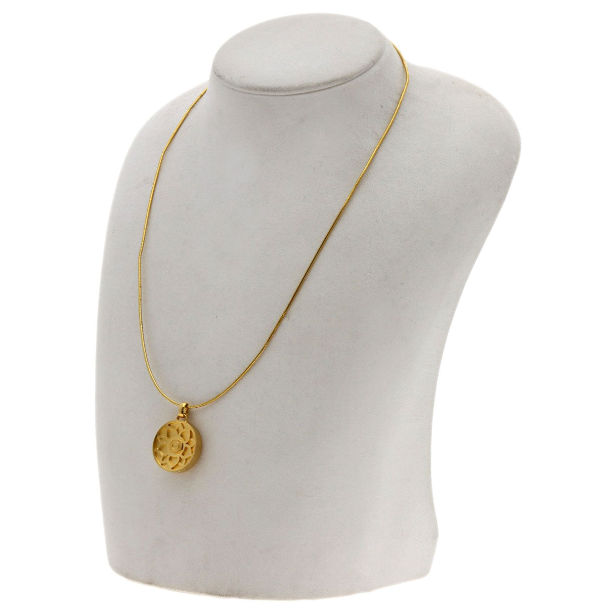 HERMES Necklace Gold Plated gold Lotus flower