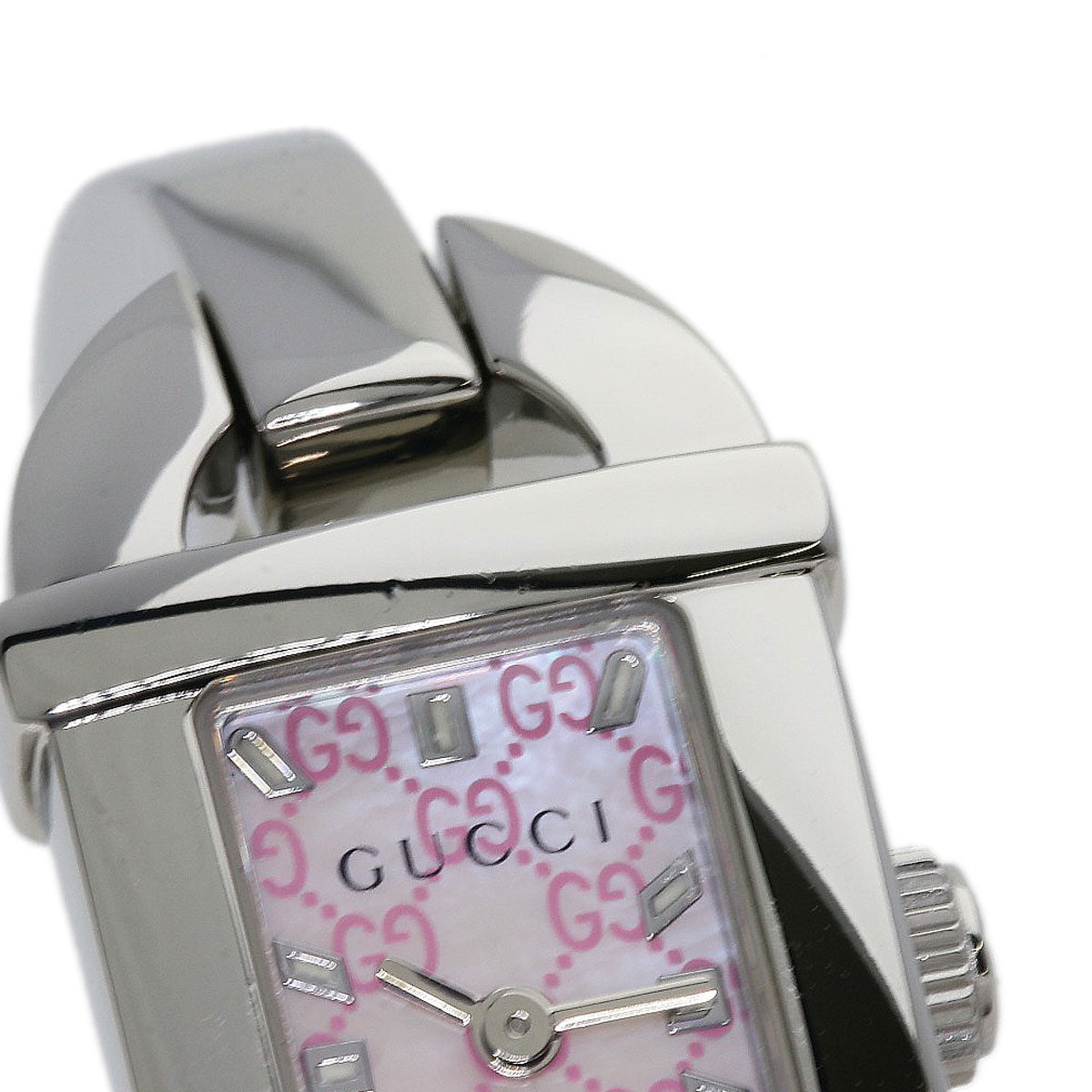 GUCCI Watches Quartz 6800L Stainless Steel Silver Square face shell dial