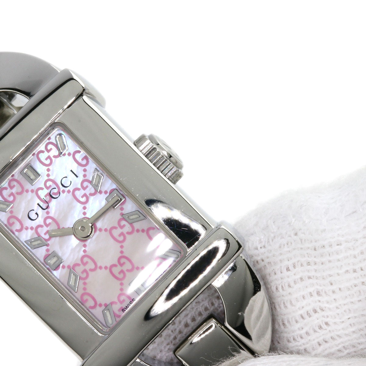 GUCCI Watches Quartz 6800L Stainless Steel Silver Square face shell dial