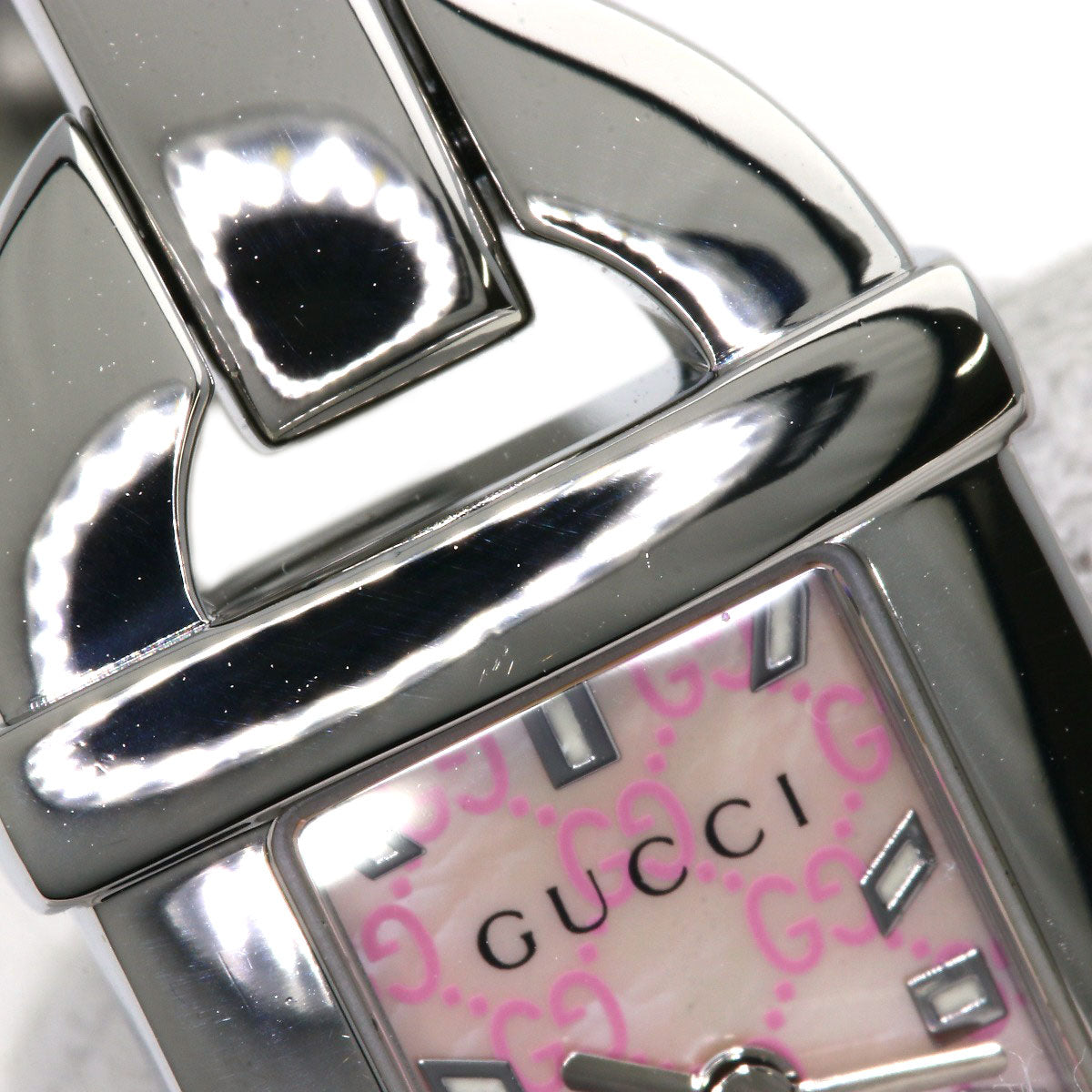 GUCCI Watches Quartz 6800L Stainless Steel Silver Square face shell dial