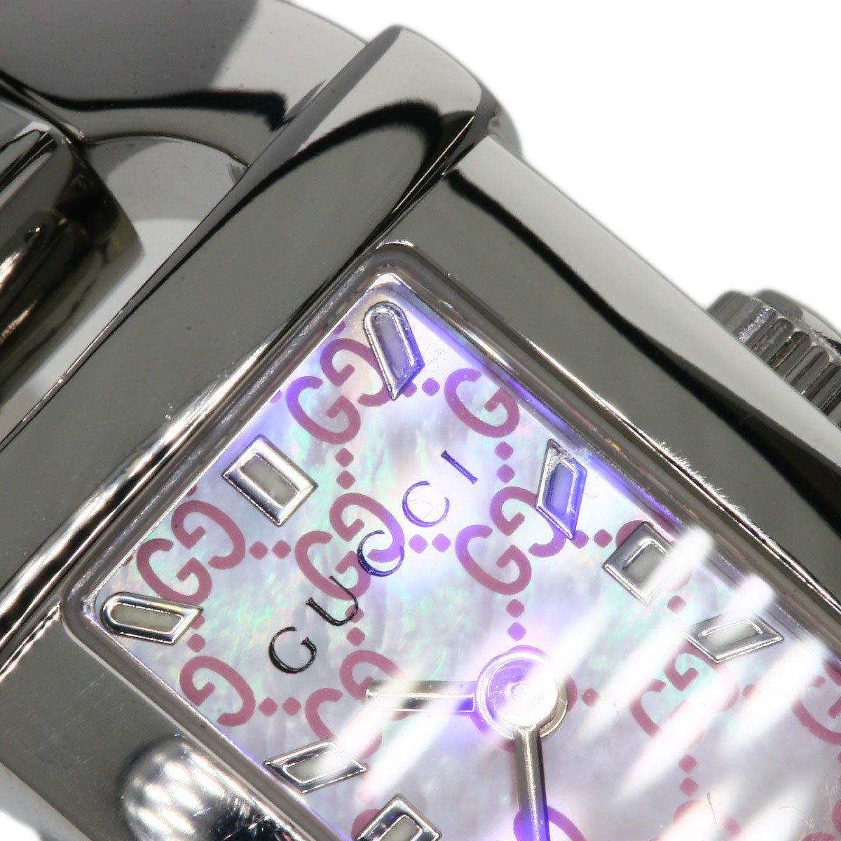 GUCCI Watches Quartz 6800L Stainless Steel Silver Square face shell dial