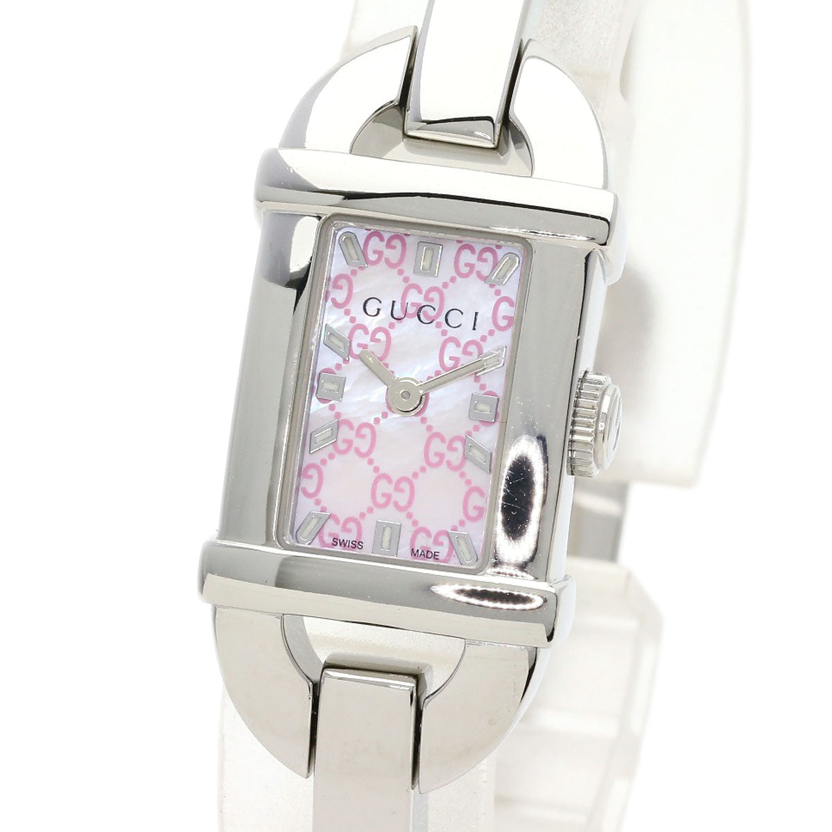 GUCCI Watches Quartz 6800L Stainless Steel Silver Square face shell dial