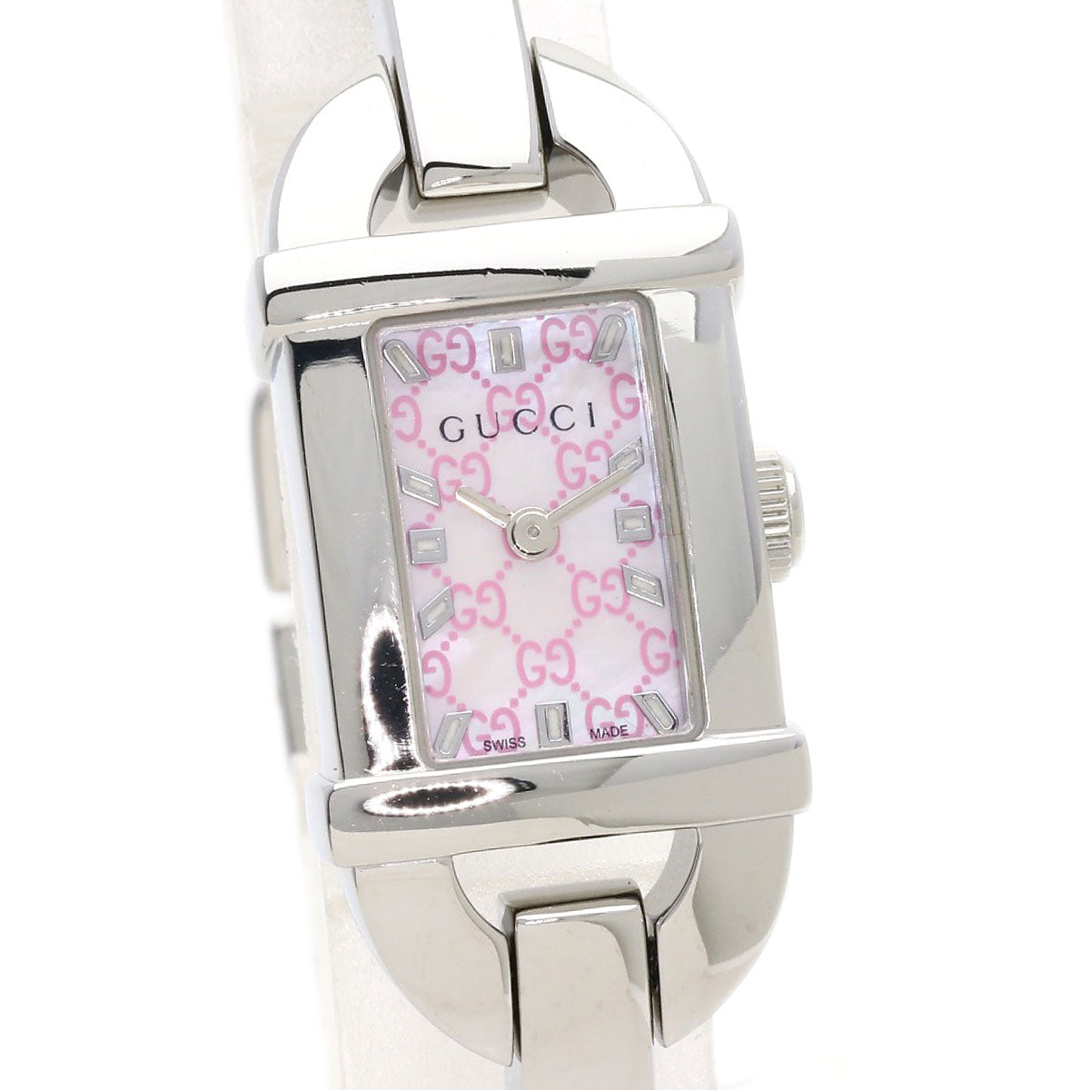GUCCI Watches Quartz 6800L Stainless Steel Silver Square face shell dial